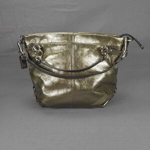 Coach Brooke Hobo‎ Bag Metallic Gold Leather F17165 Slouchy Shoulder Purse Y2K